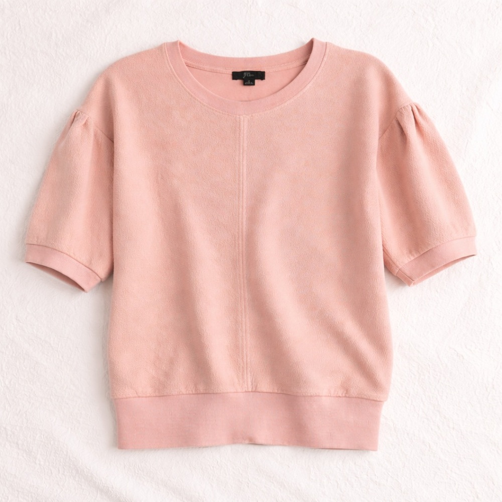 J Crew Short Sleeve Textured Sweatshirt Size Small - Picture 2 of 6